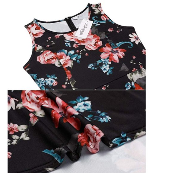 SLEEVELESS PEPLUM TOP O-Neck Medium FINAL $$ NEW - Picture 5 of 7